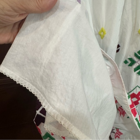 Anthropologie White Dress with Colorful Embroidery - Picture 7 of 9